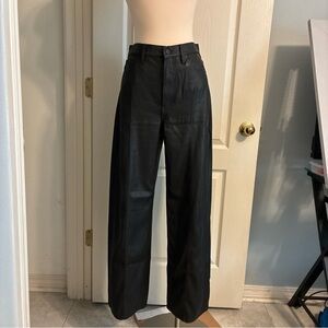 Banana Republic Black Coated  Wide Leg Jeans 28 Petite